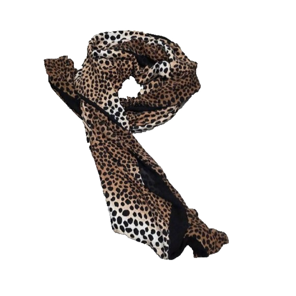 Great Vintage Leopard Print Silk ITALY Scarf square cover up large squar A004964 - Picture 7 of 10